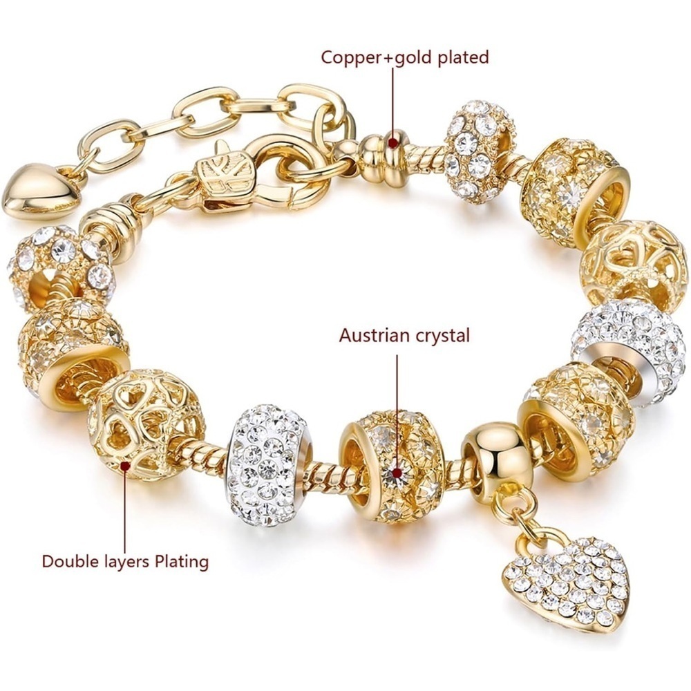 ⚜️ Coquette Romantic Gold Bracelet With Charms - Picture 4 of 6